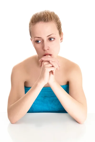 Blond woman with long hair — Stock Photo, Image