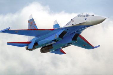 Modern russian jet fighter Su-27 clipart