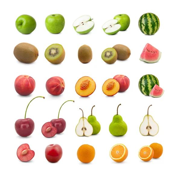 Set of fruits isolated on white — Stock Photo, Image