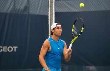 Mason, Ohio - 16 Ağustos 2016: Rafael Nadal 16 Ağustos 2016'da Mason, Ohio'daki Western and Southern Open'da. 