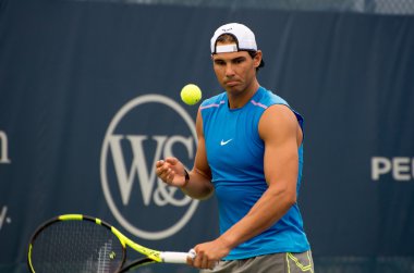 Mason, Ohio - 16 Ağustos 2016: Rafael Nadal 16 Ağustos 2016'da Mason, Ohio'daki Western and Southern Open'da. 