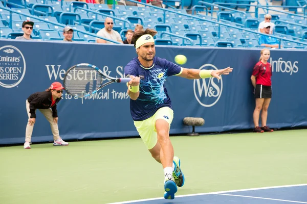 Mason, Ohio - August 15, 2016: David Ferrer in a first round match at the Western and Southern Open in Mason, Ohio, on August 15, 2016. — Stock Photo, Image