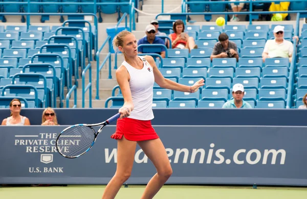 Mason, Ohio - 16 de agosto de 2016: Karolina Pliskova en un partido en el Western and Southern Open en Mason, Ohio, el 16 de agosto de 2016 . — Foto de Stock