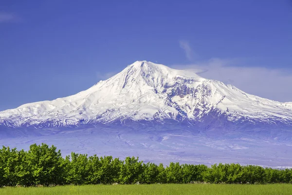 Mount Ararat Törökország 137 Jerevántól Örményországtól Hófödte Szunnyadó Vulkán Két — Stock Fotó