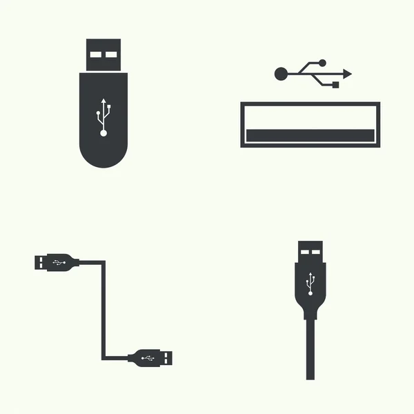 Porta presa USB con segnaletica USB — Vettoriale Stock