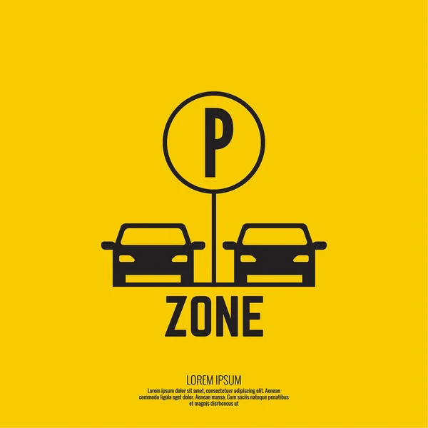 Pointer to the car parking zone. — Stock Vector