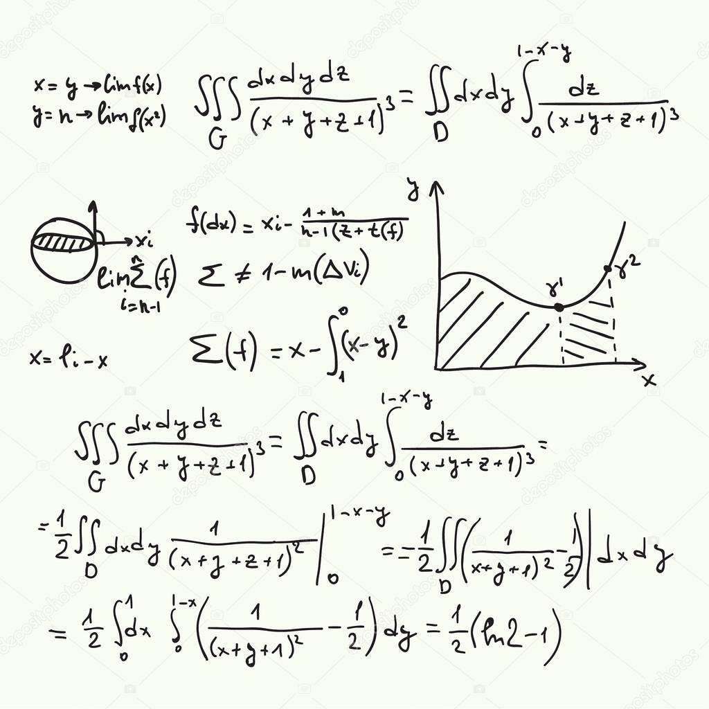 Vector pattern with mathematical formulas