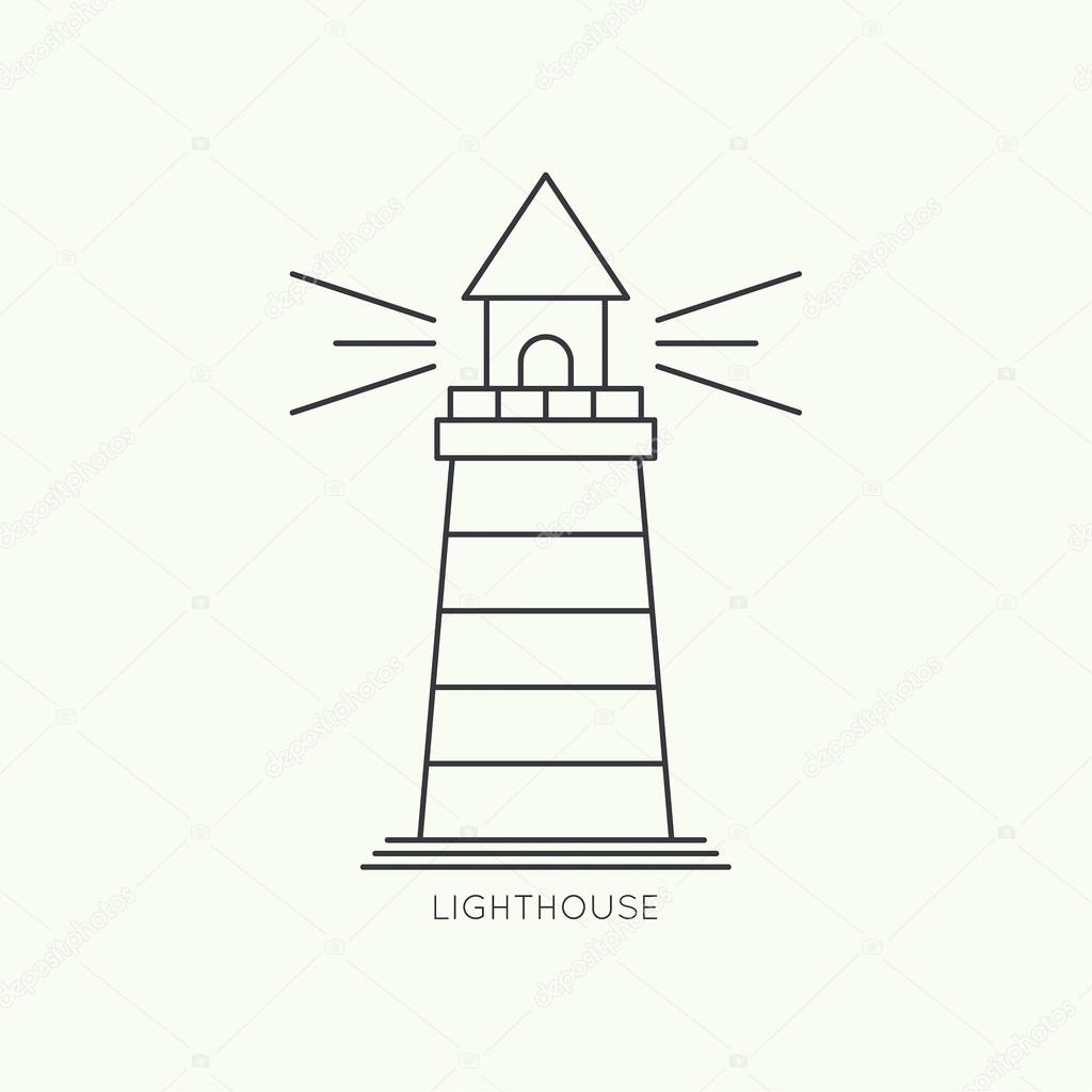 Abstract background with  luminous lighthouse