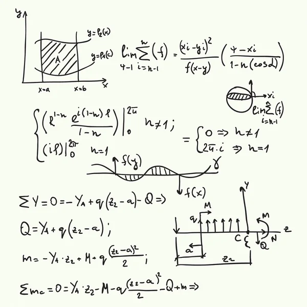 Padrão vetorial com fórmulas matemáticas — Vetor de Stock