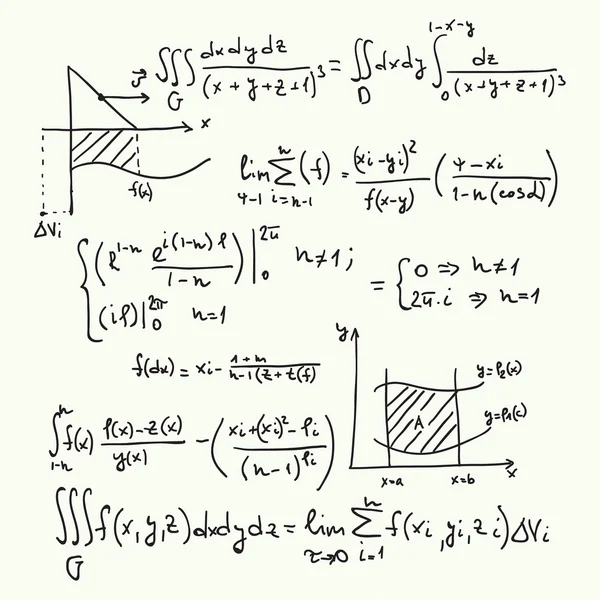 Padrão vetorial com fórmulas matemáticas —  Vetores de Stock