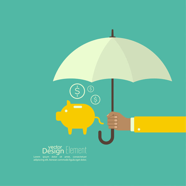 Male hand holding an umbrella.