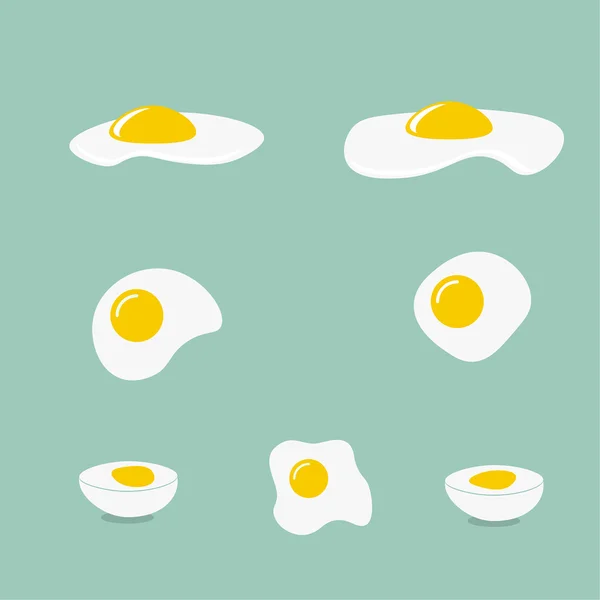 Icons with a fried egg — Stock Vector