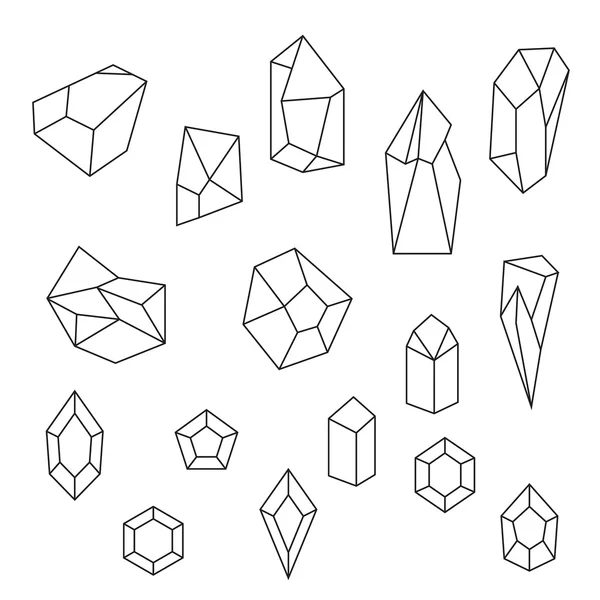 Set of crystals and gemstone — Stock Illustration Set of crystals and gemstone Royalty Free Stock Vectors