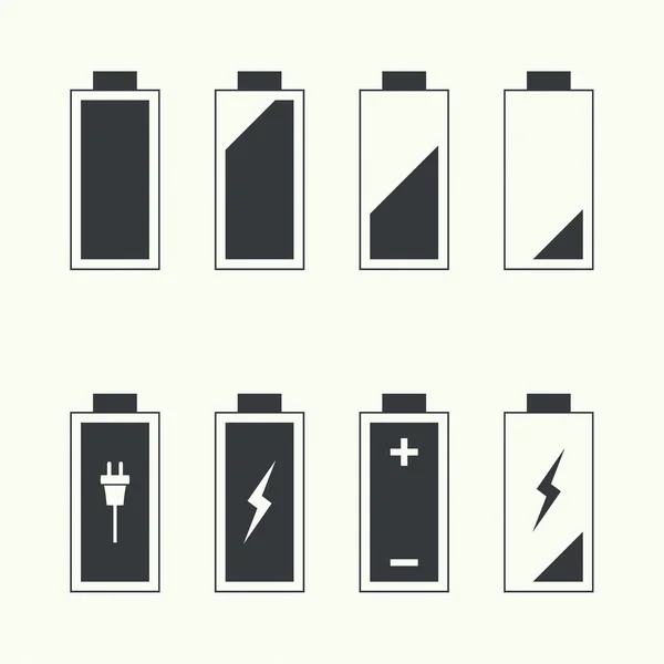 Pictogrammen batterij oplaadindicator. — Stockvector