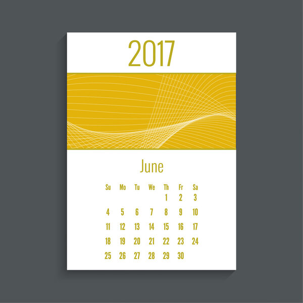 Monthly calendar for 2017
