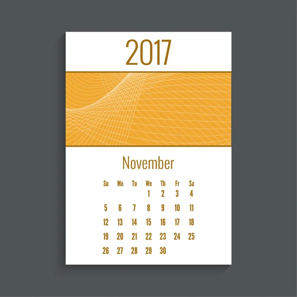 Měsíční kalendář do roku 2017 — Stockový vektor