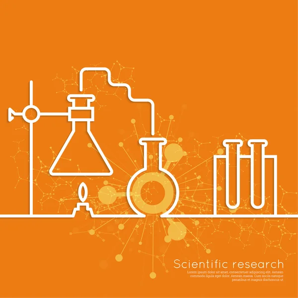 El concepto de investigación en ciencias químicas — Vector de stock