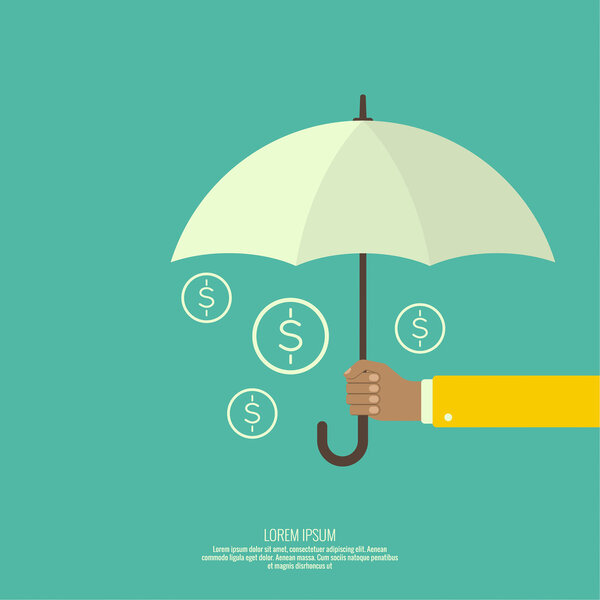 Male hand holding an umbrella.