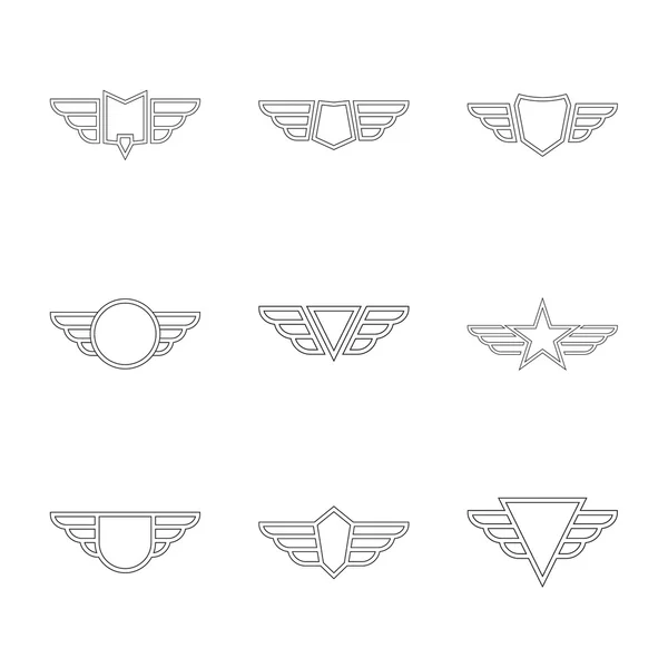 Insignia con alas . — Vector de stock