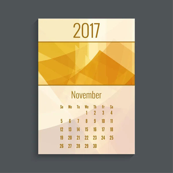 Monthly calendar for 2017 — Stock Vector
