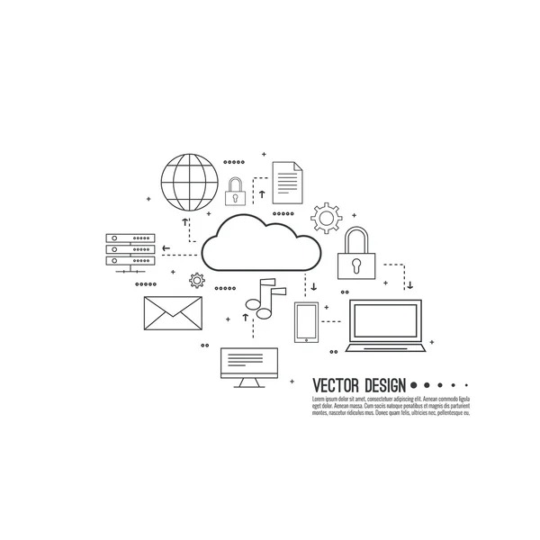 Network cloud computing. — Stock Vector