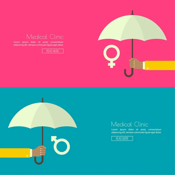 Male hand holding an umbrella. — Stock Vector