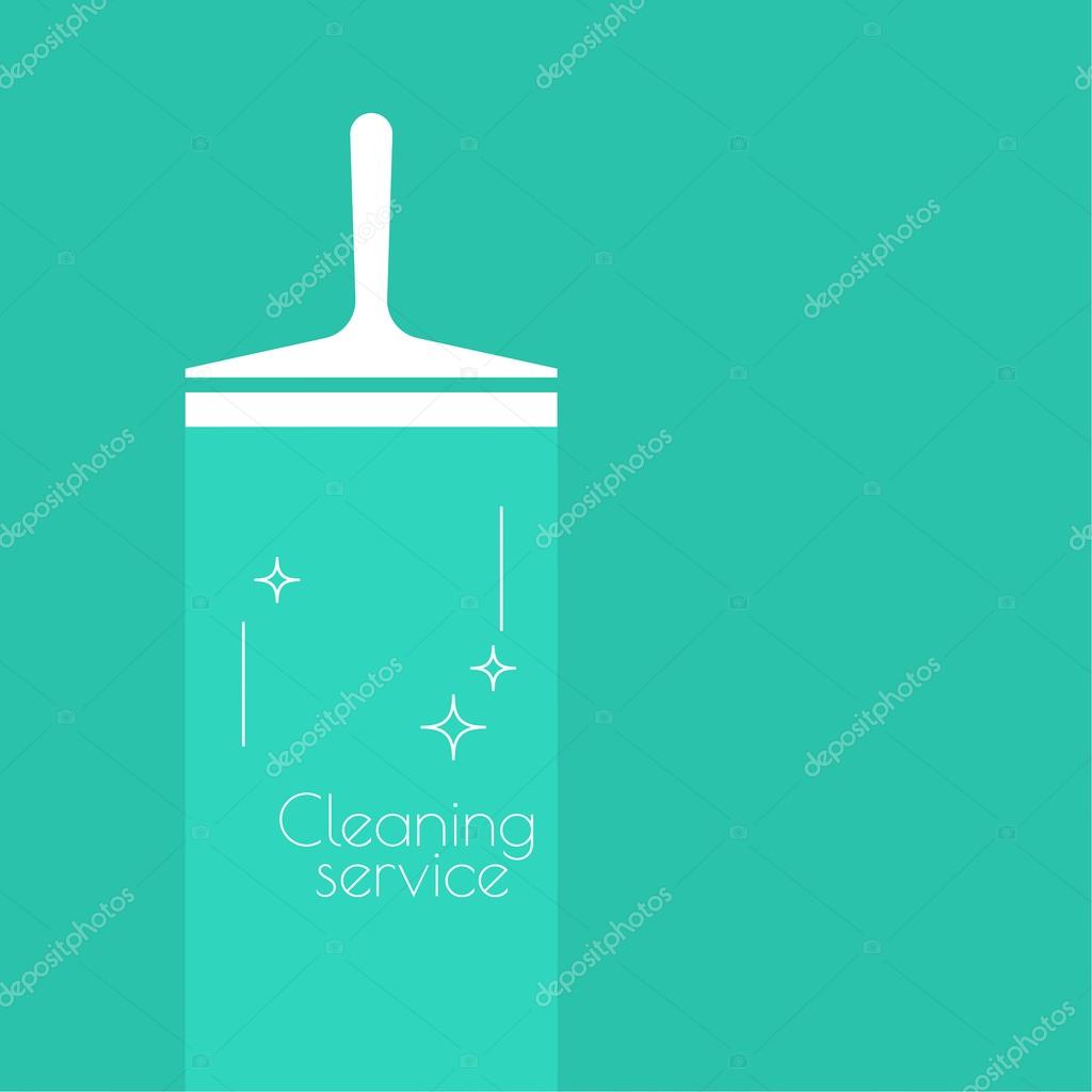 Abstract background with vector icon scraper for windows. Linear icon. Thin line. The concept of home cleaning and cleanliness. The symbol of house cleaning. cleaning service.