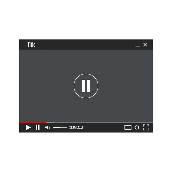 Video player voor het web — Stockvector