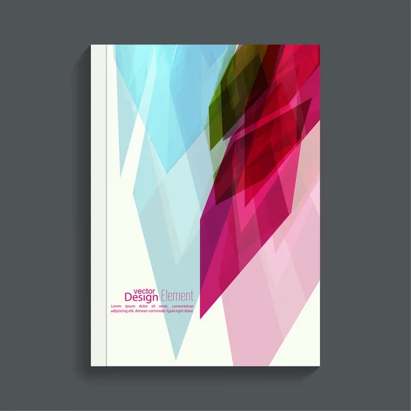 Cubierta de revista con cristales de colores — Vector de stock