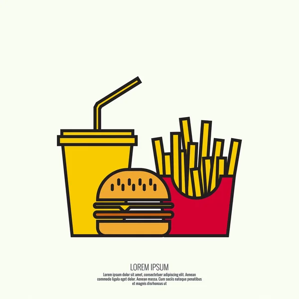 The concept of fast food — Stock Vector