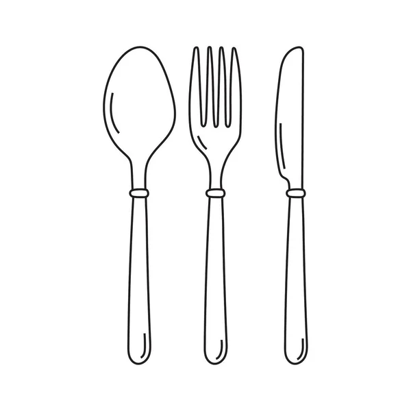 Cuchillería, tenedor y cuchara — Vector de stock
