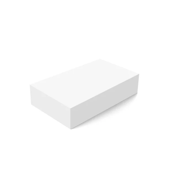 Caja de embalaje de cartón en blanco realista — Vector de stock