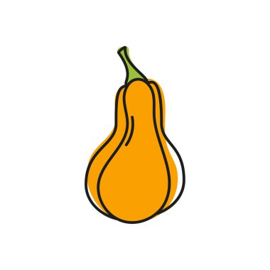 Turuncu kabak vektör simgesi.