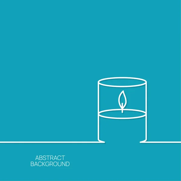 Burning candle in a candlestick. — Stock Vector