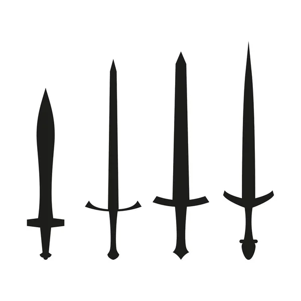 Set vettoriale di spade medievali — Vettoriale Stock