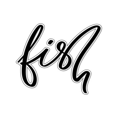 Balık kelimesinin vektör harfleri.