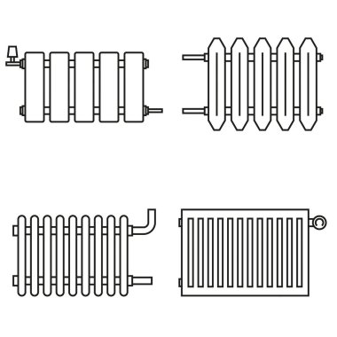 Vektör simgesi ısıtma radyatörü