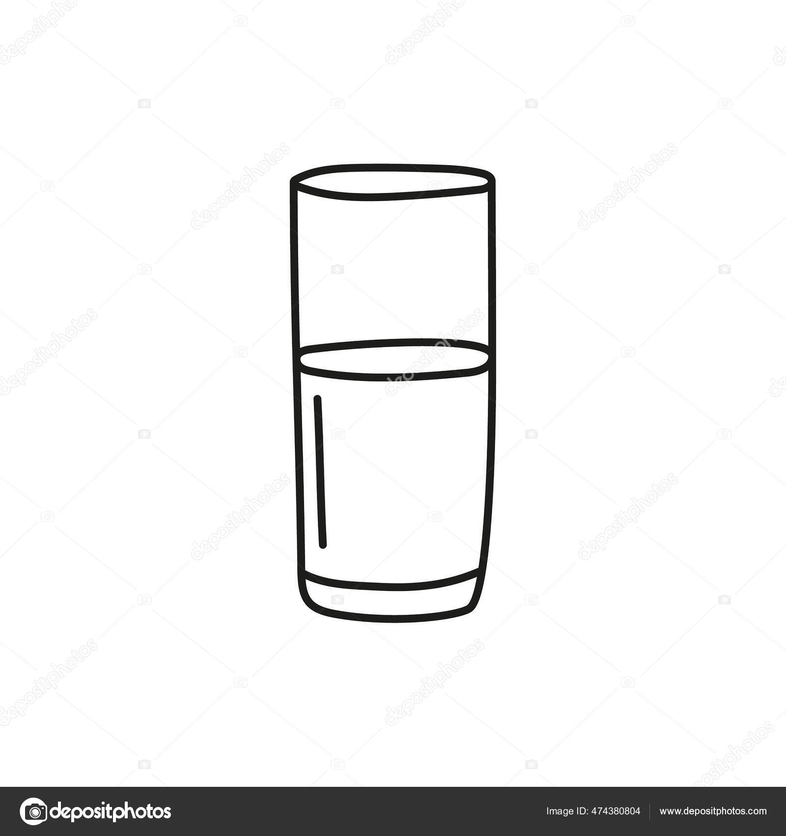 Glass of water, juice or milk graphic sketch Stock Vector Image & Art -  Alamy