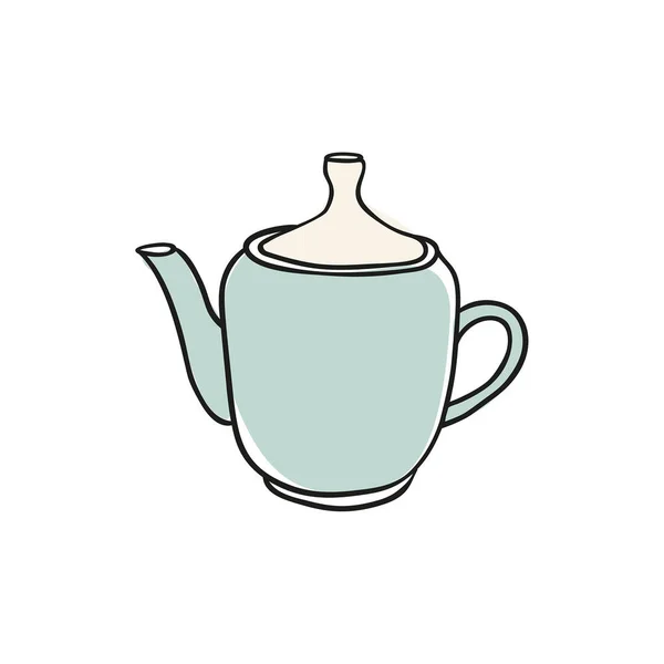 Vector hand drawn teapot icon. — Stock Vector
