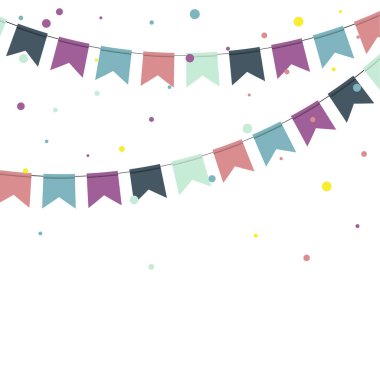 Carnival garland with flags clipart