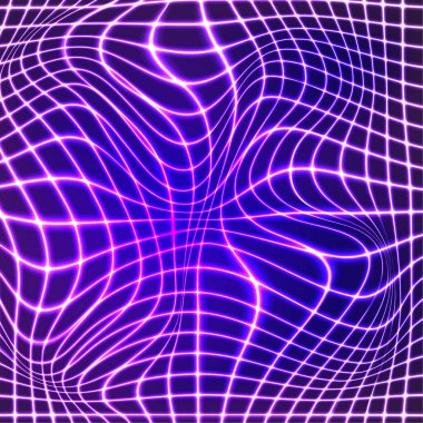Bozulmuş dalga neon dokusu.
