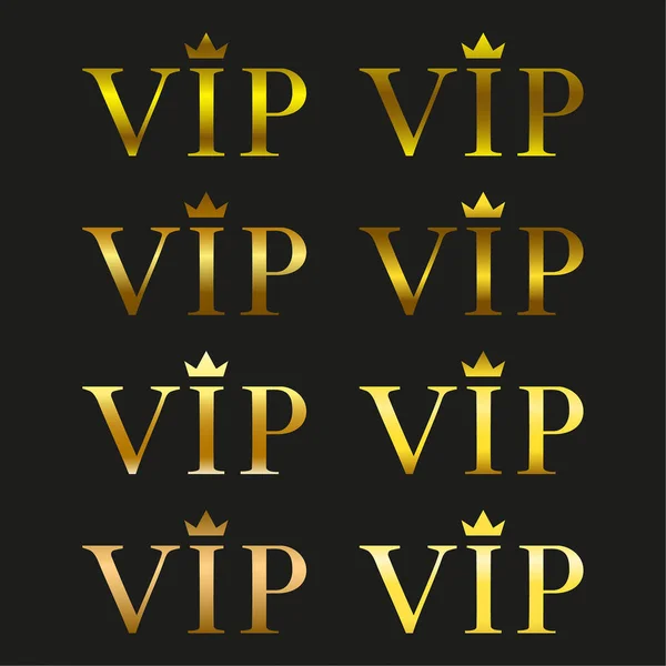 Set of vector vip icons — Stock Vector