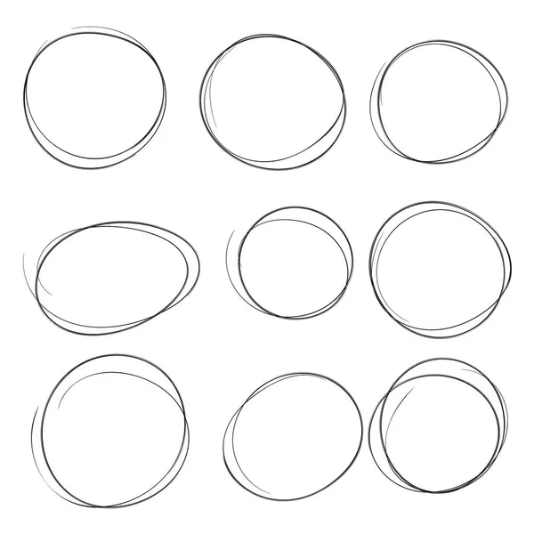 Set hand drawn ovals — Stock Vector