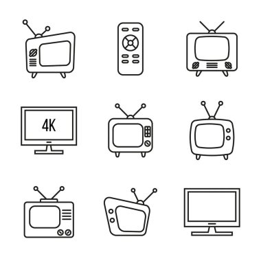 Eski TV simgelerinin vektör kümesi.