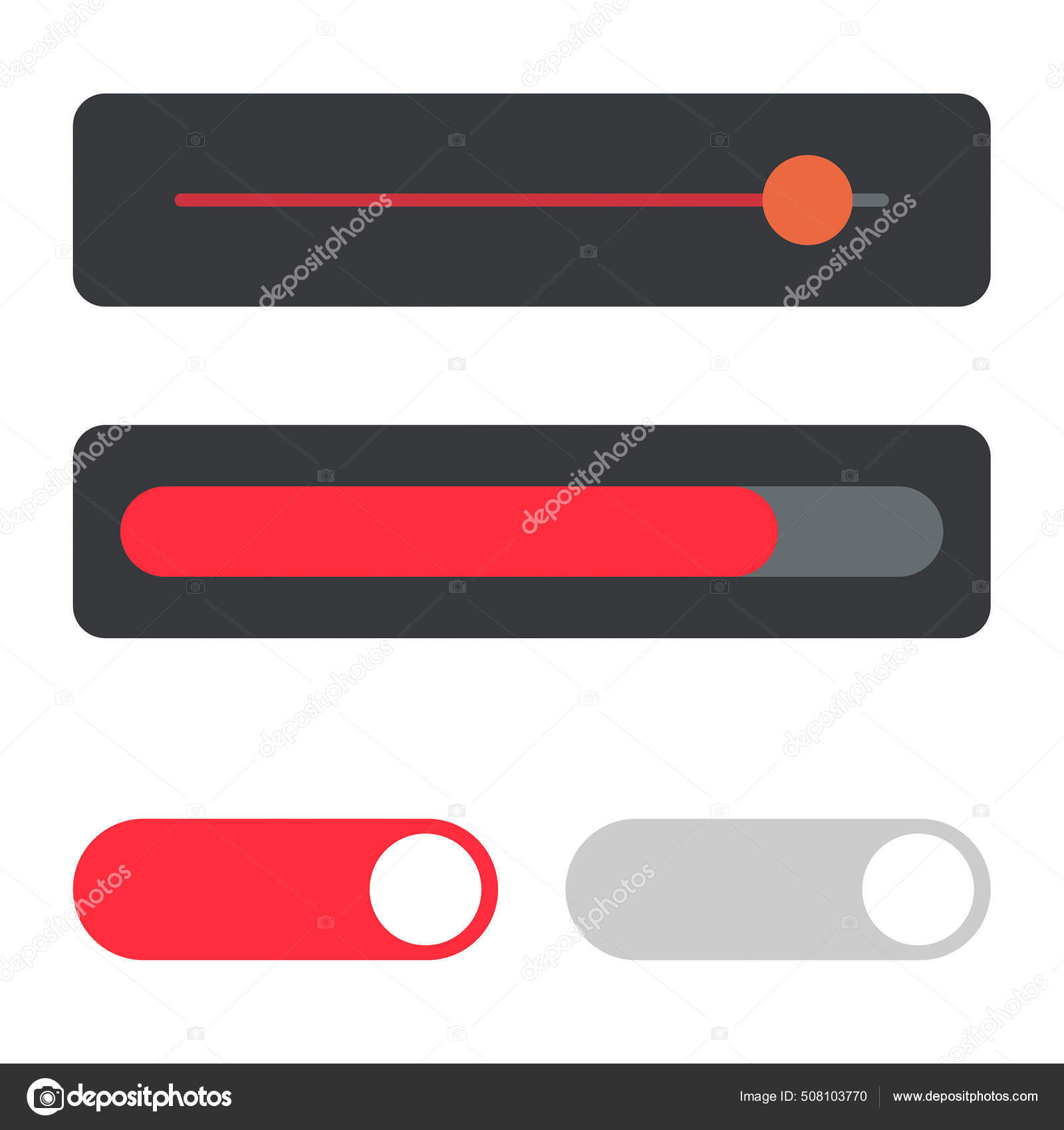 UI sliders bar panel set. Stock Vector Image by ©sumkinn 508103770