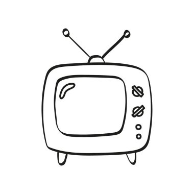 Eski TV 'nin vektör simgesi.