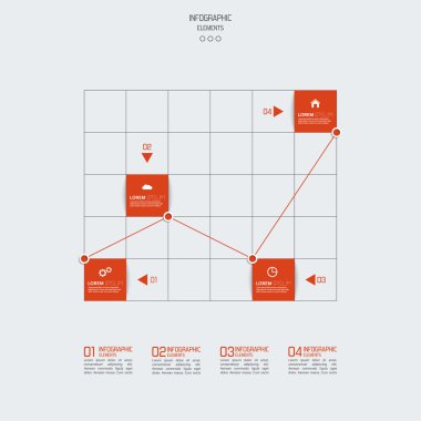 Graph paper with indicators and scale growth.