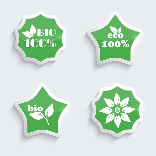 Botões de plástico brilhante com ícones ambientais . — Vetor de Stock