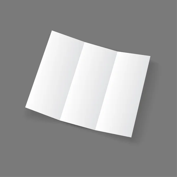 Witte open liggen lege driebladige papier brochure — Stockvector