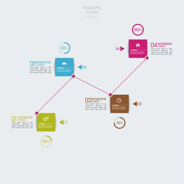 Document graphique avec indicateurs et croissance à l'échelle . — Image vectorielle